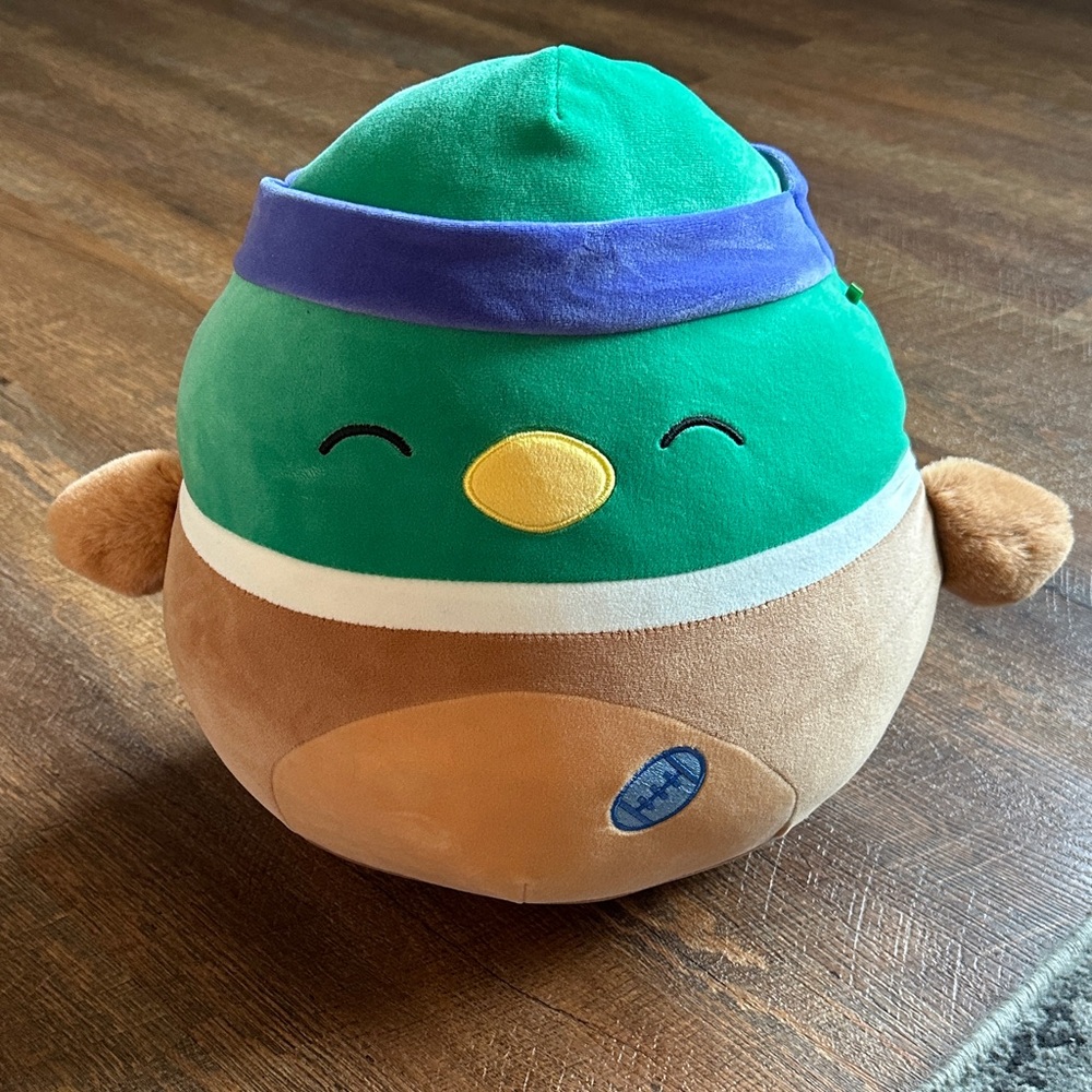 Squishmallows Avery Mallard Rugby Duck 12” Plush with Sweatband
